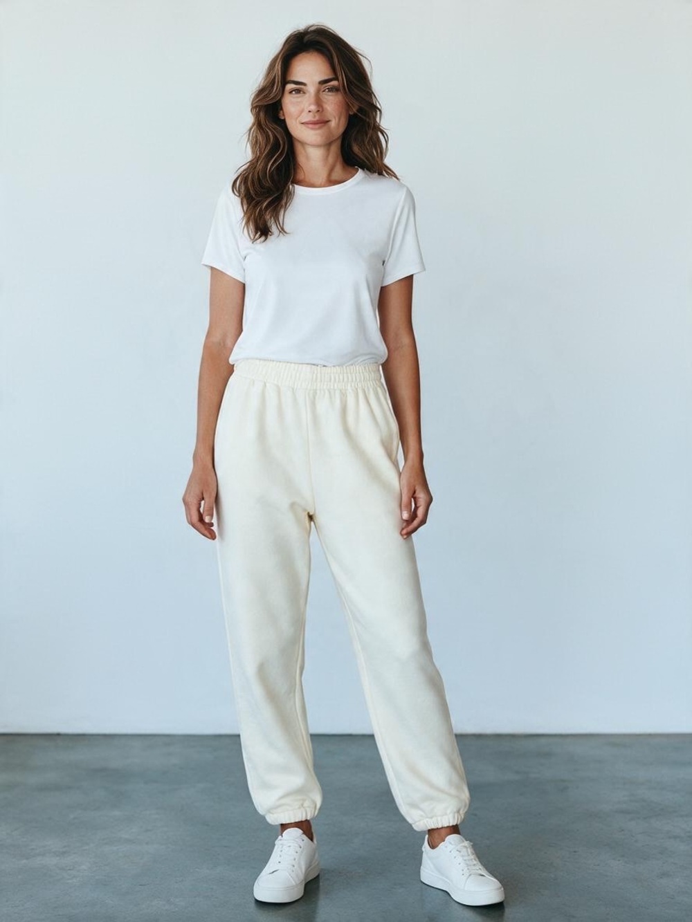 Comfort Fleece Jogger Pants in Cream Size XL NWOT